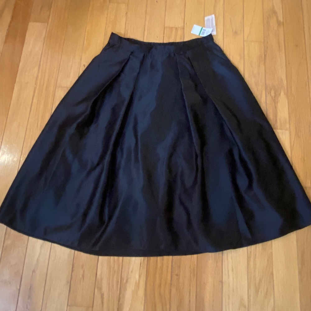 Formal Satin Midi Skirt w/Pockets Large  Alex Evenings